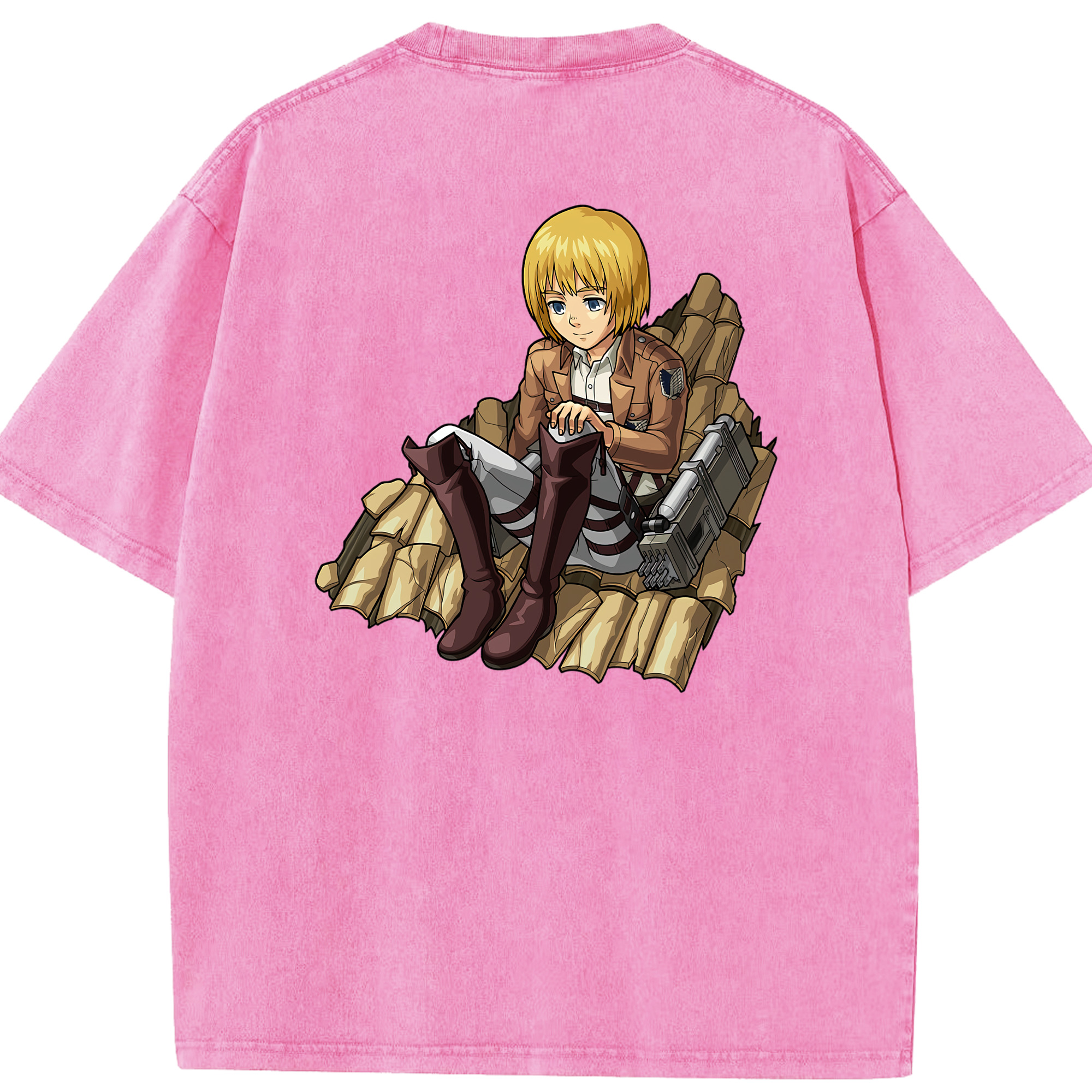 （画像用） 進撃の巨人 アルミン·アルレルト Attack on Titan Armin Arlert 綿100% ヴィンテージ風 半袖Tシャツ（背面プリント）